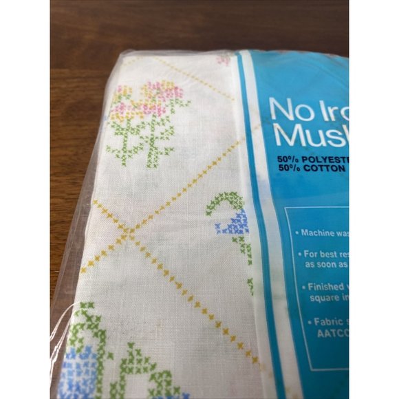 Vintage JC Penney Standard Pillowcases New Pink Yellow Flowers Muslin Made USA - Picture 6 of 6